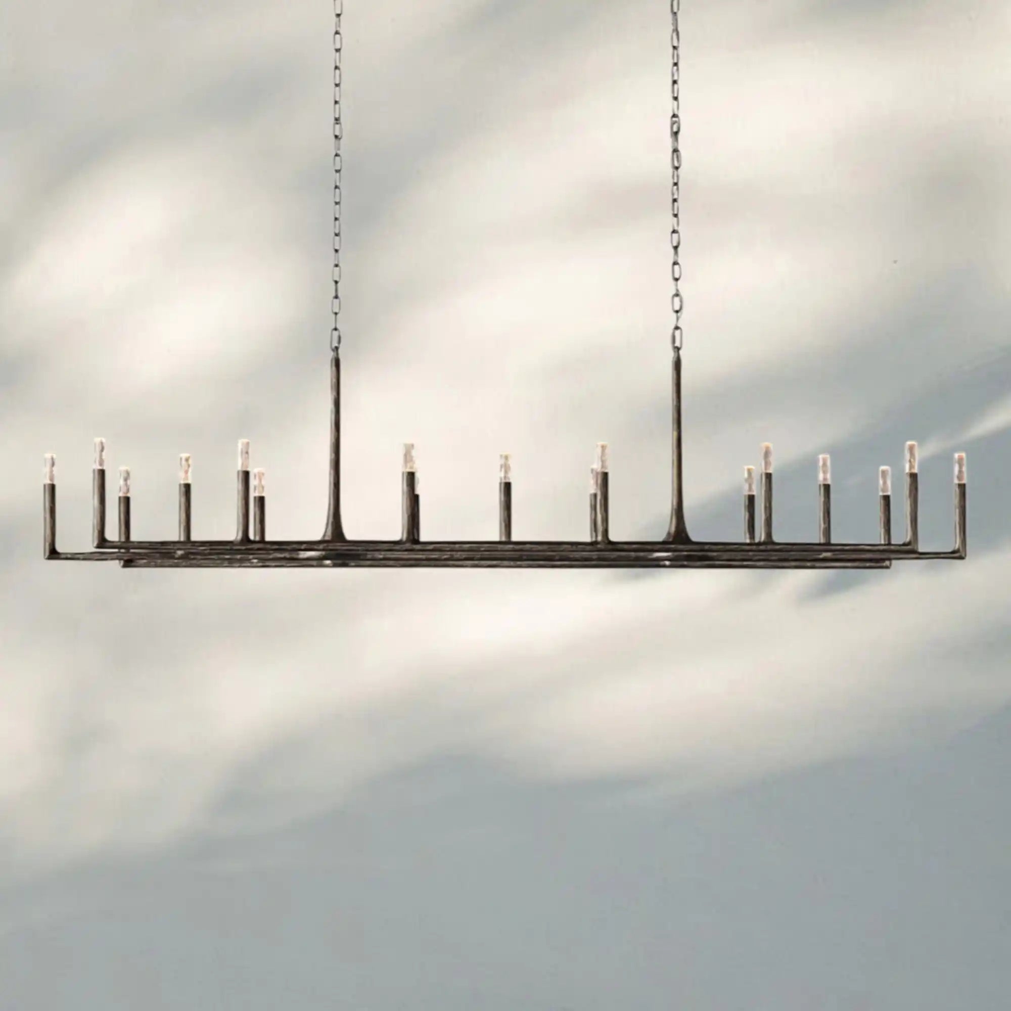 Thaddaus Hand-Forged Rectangle Chandelier 54'' 72''-