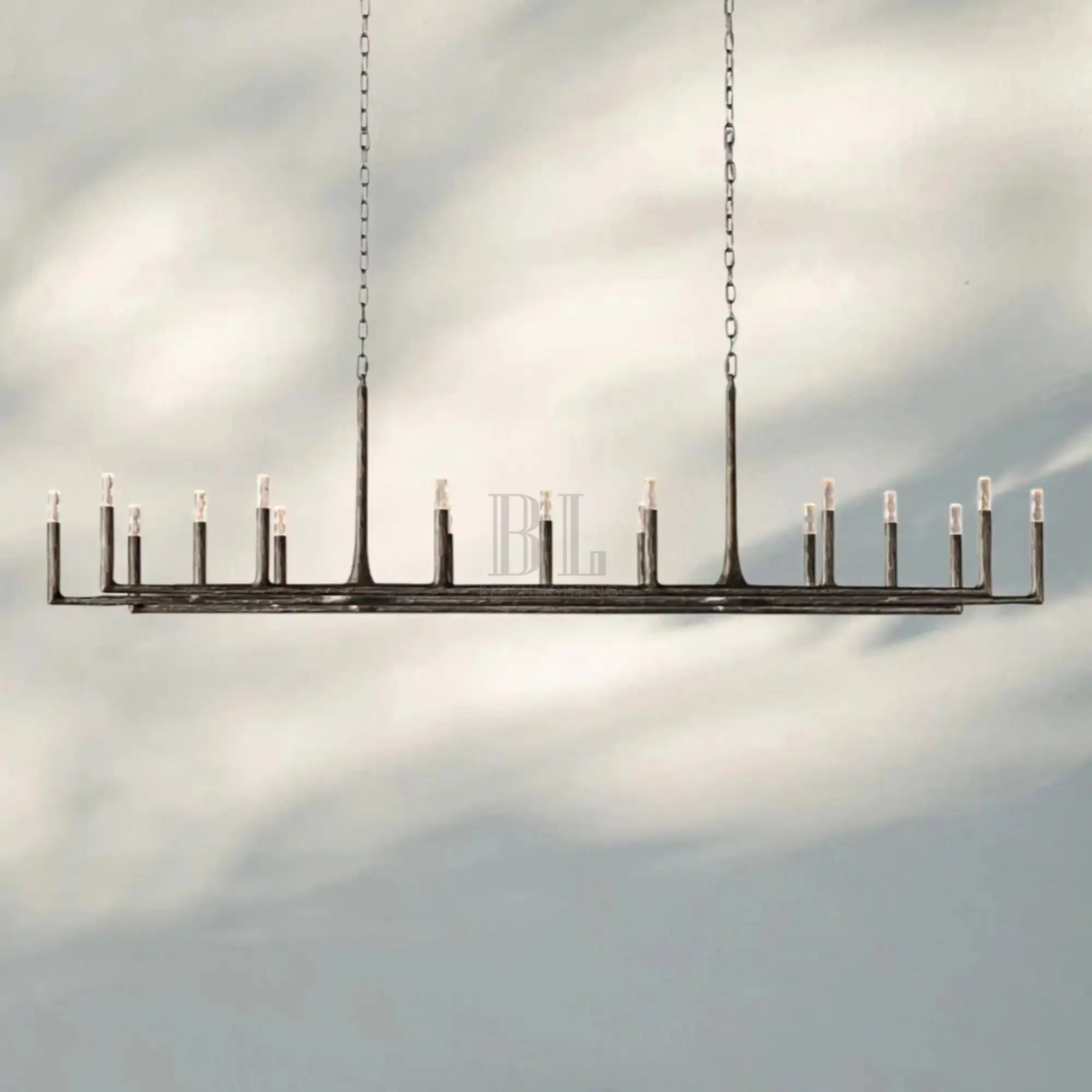 Thaddaus Hand-Forged Rectangle Chandelier 54'' 72''-