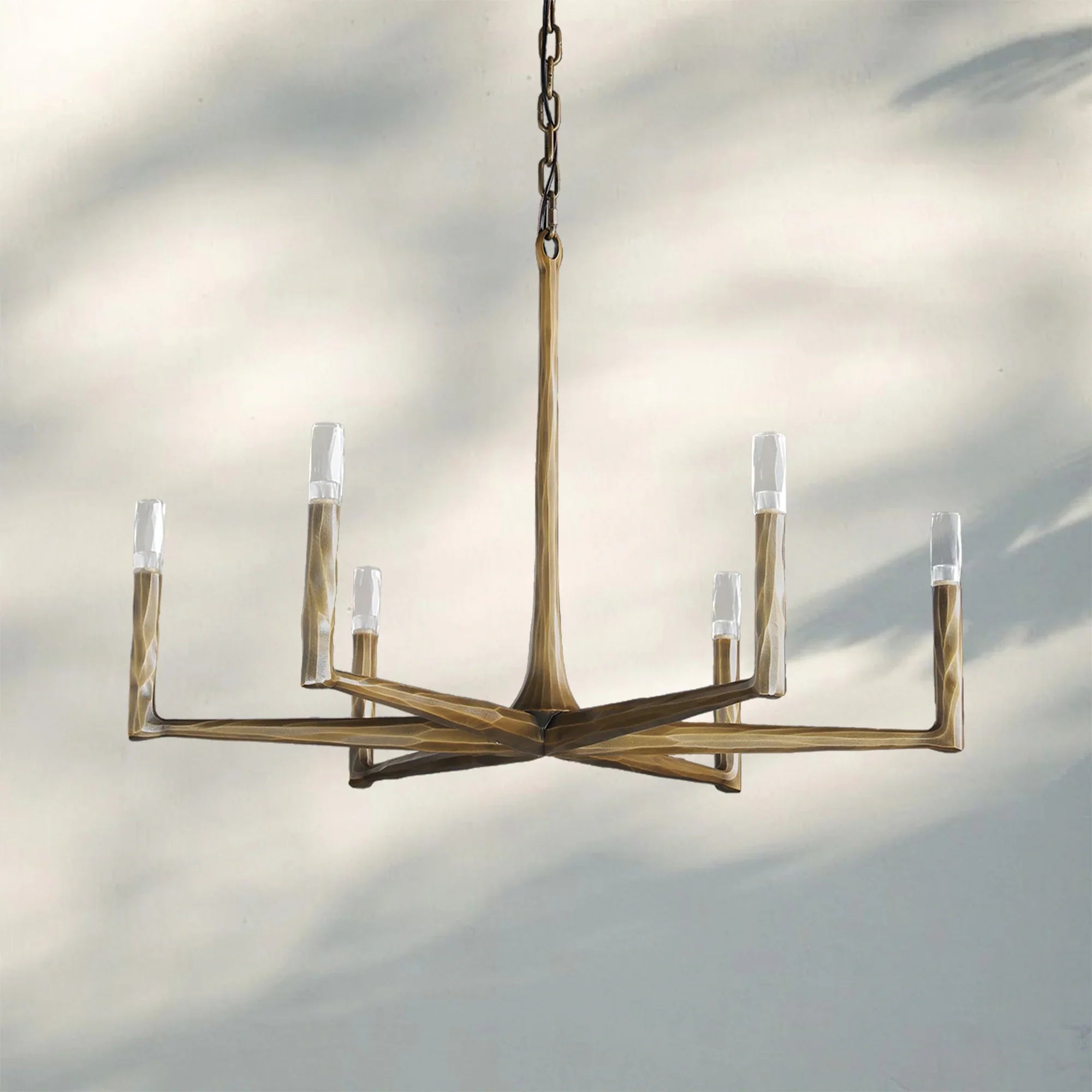 Thaddaus Hand-Forged Round Chandelier Stylish Hanging Light for Dining Area-