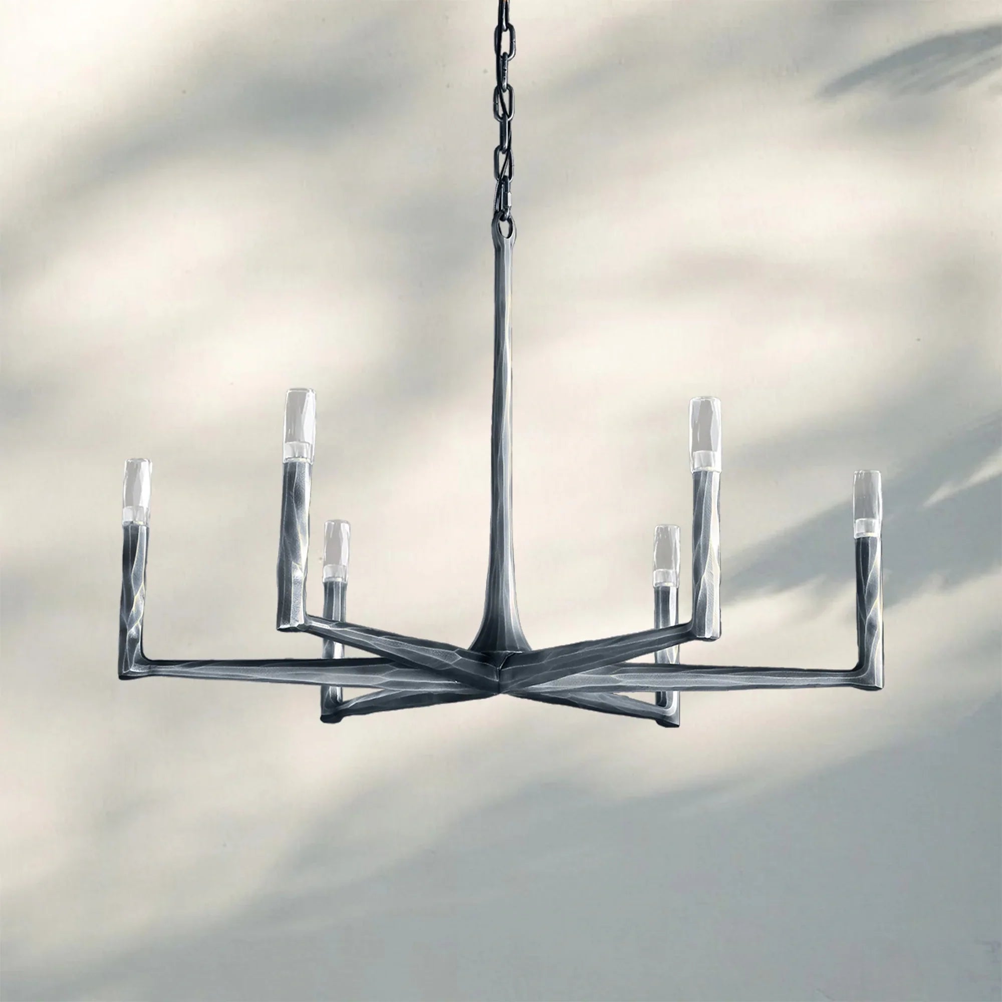 Thaddaus Hand-Forged Round Chandelier Stylish Hanging Light for Dining Area-