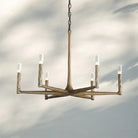 Thaddaus Hand-Forged Round Chandelier Stylish Hanging Light for Dining Area-36''-Brass-