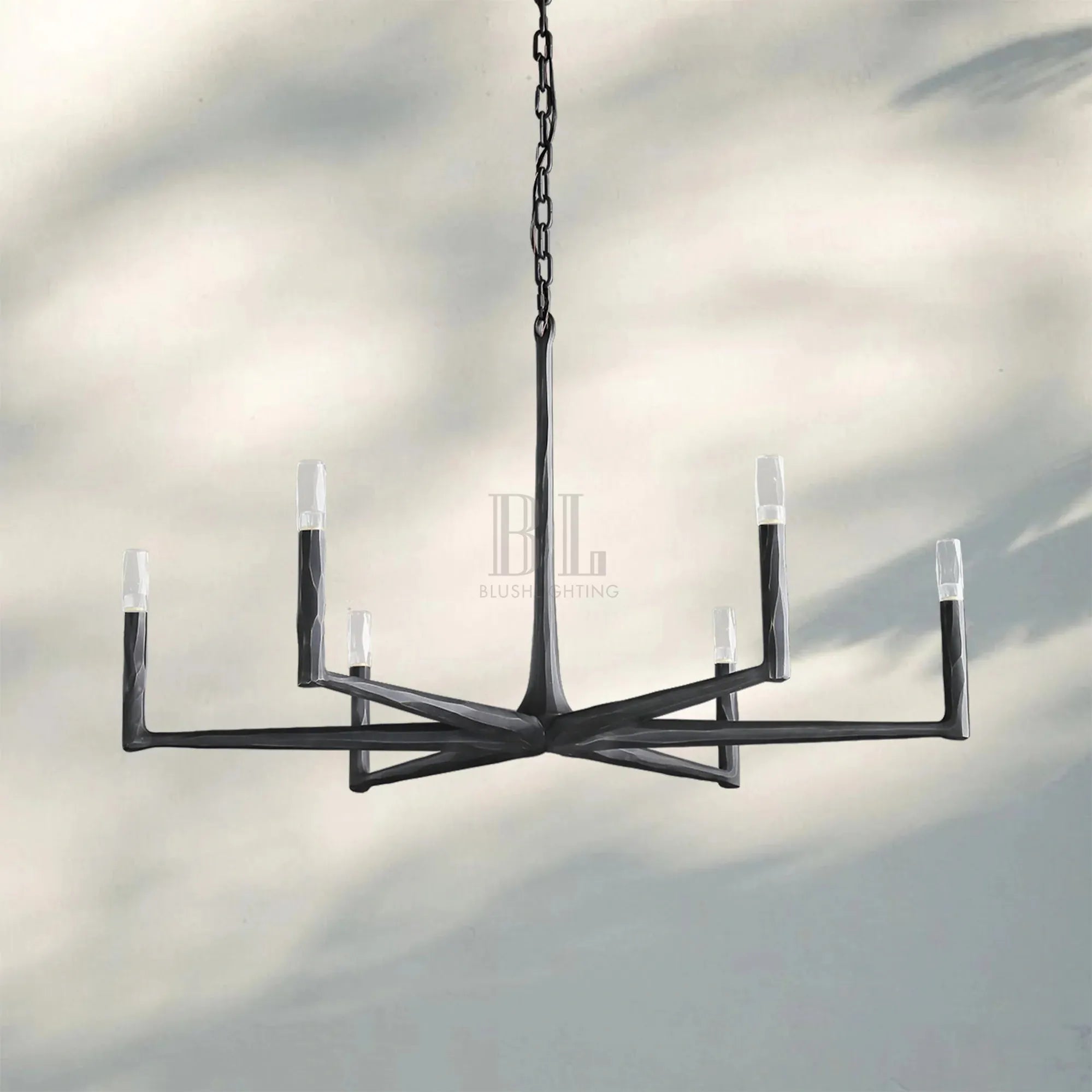 Thaddaus Hand-Forged Round Chandelier Stylish Hanging Light for Dining Area-