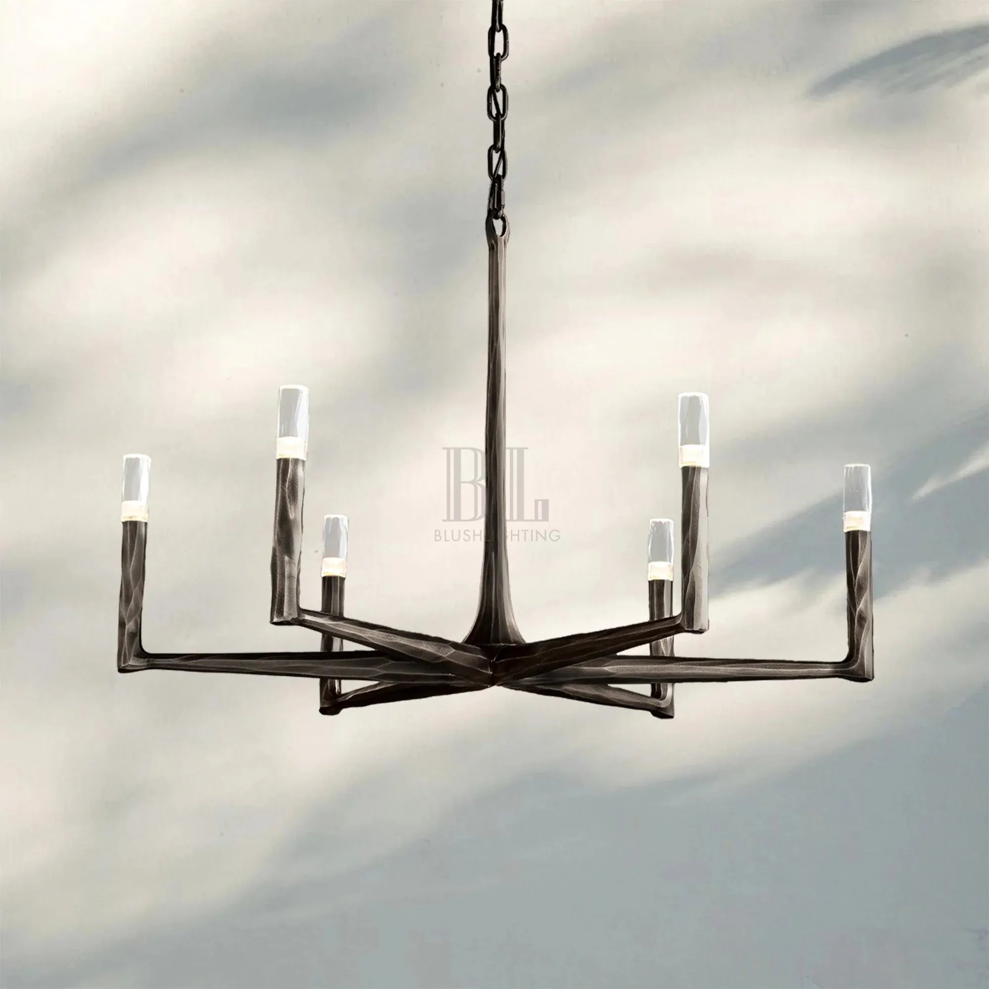 Thaddaus Hand-Forged Round Chandelier Stylish Hanging Light for Dining Area-36''-Bronze-