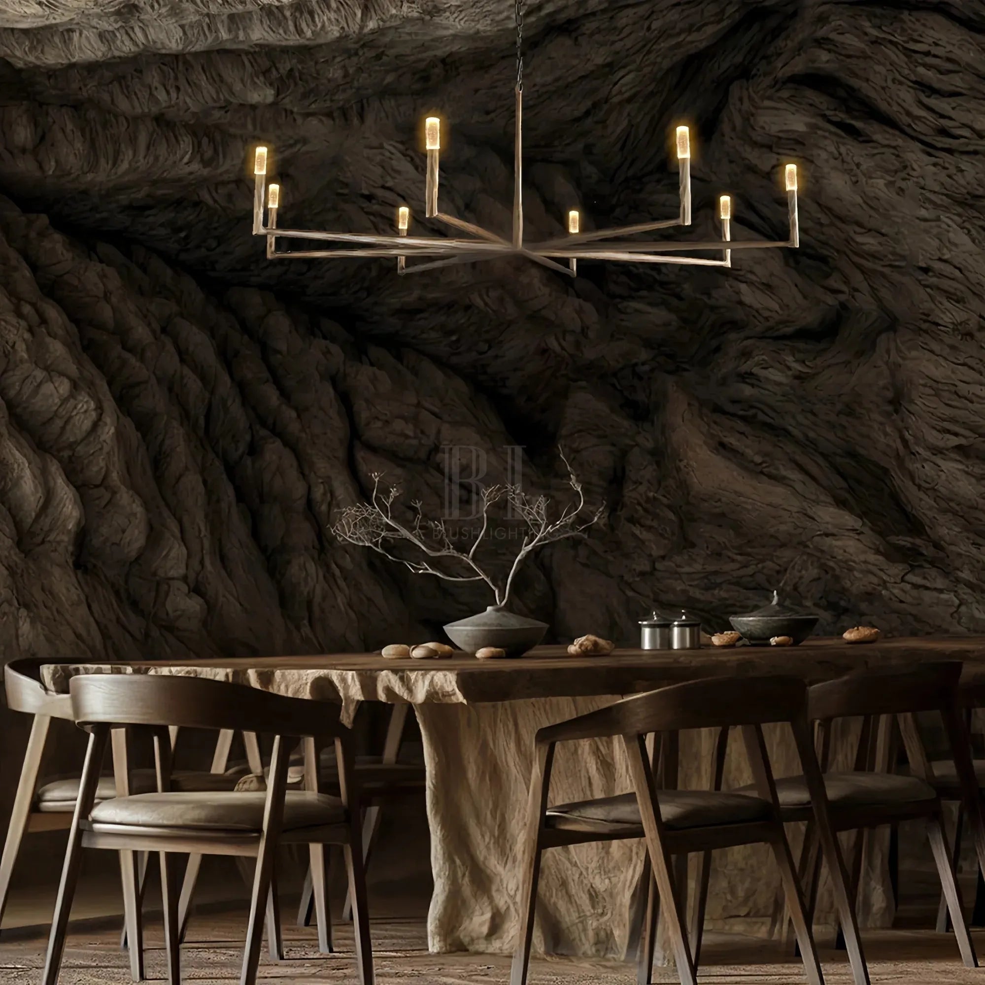 Thaddaus Hand-Forged Round Chandelier Stylish Hanging Light for Dining Area-