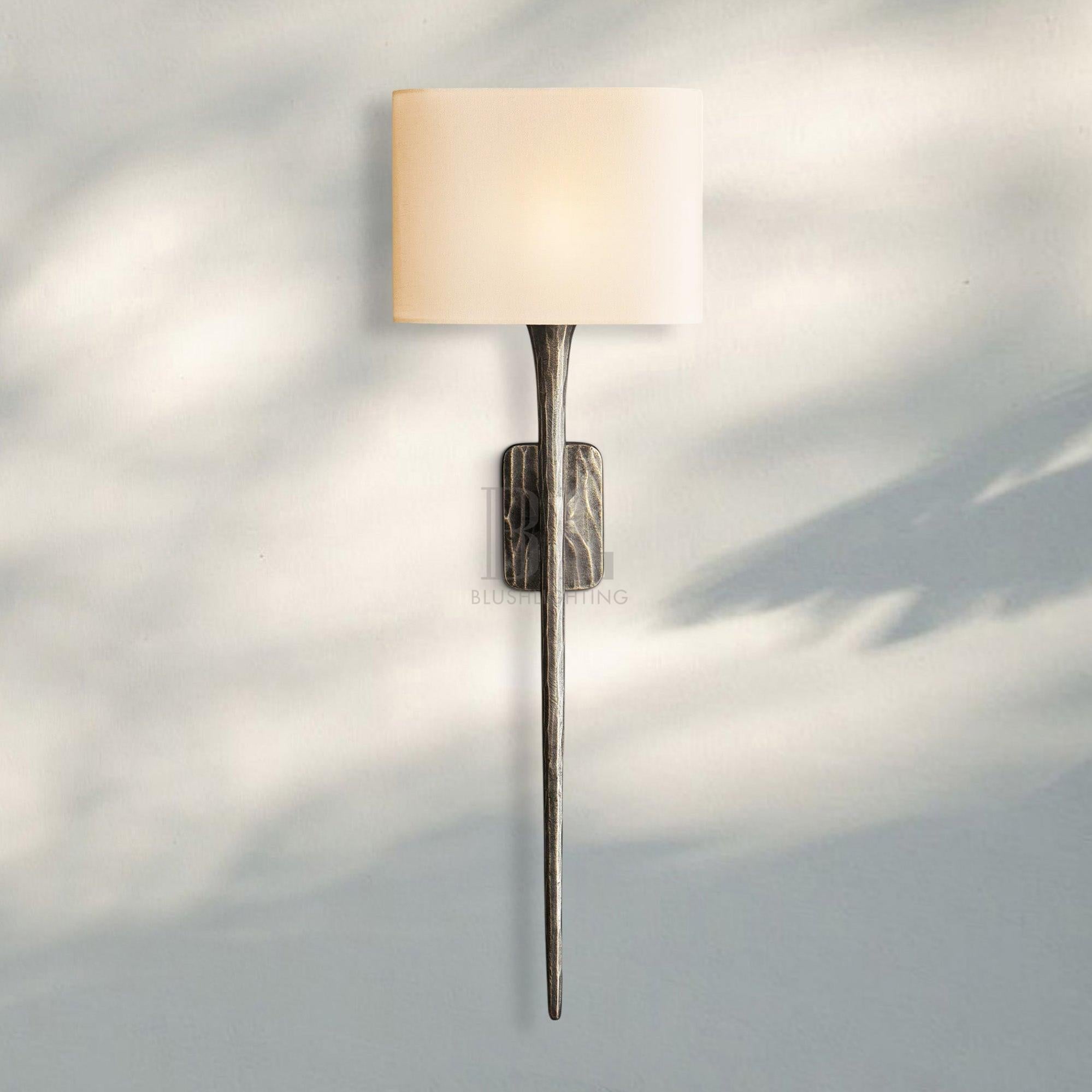 Thaddaus Grand Shaded Sconce-Forged Bronze-