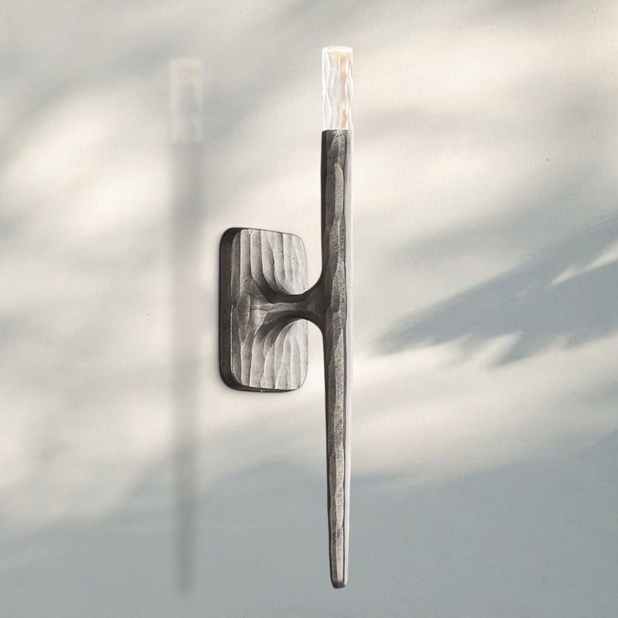 Thaddeus Wall Sconce 20″H-Forged Pewter-