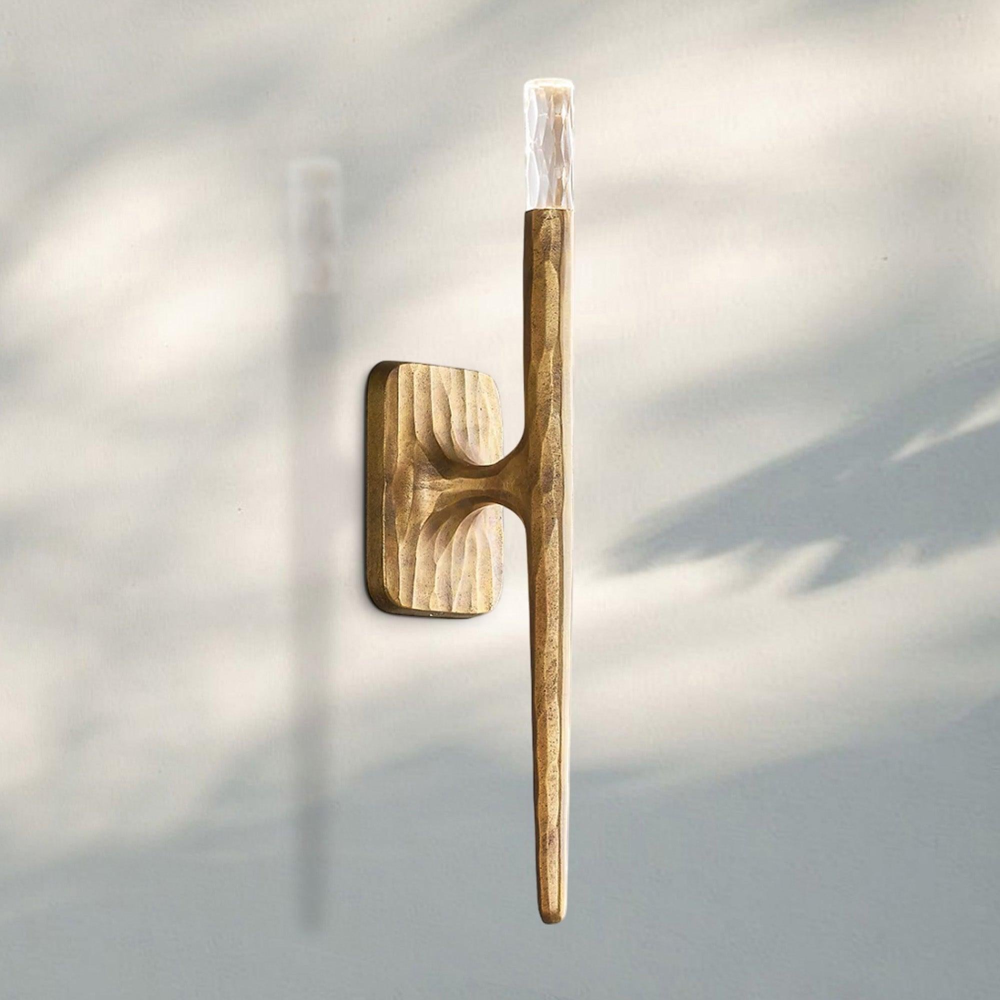 Thaddeus Wall Sconce 20″H-Forged Brass-