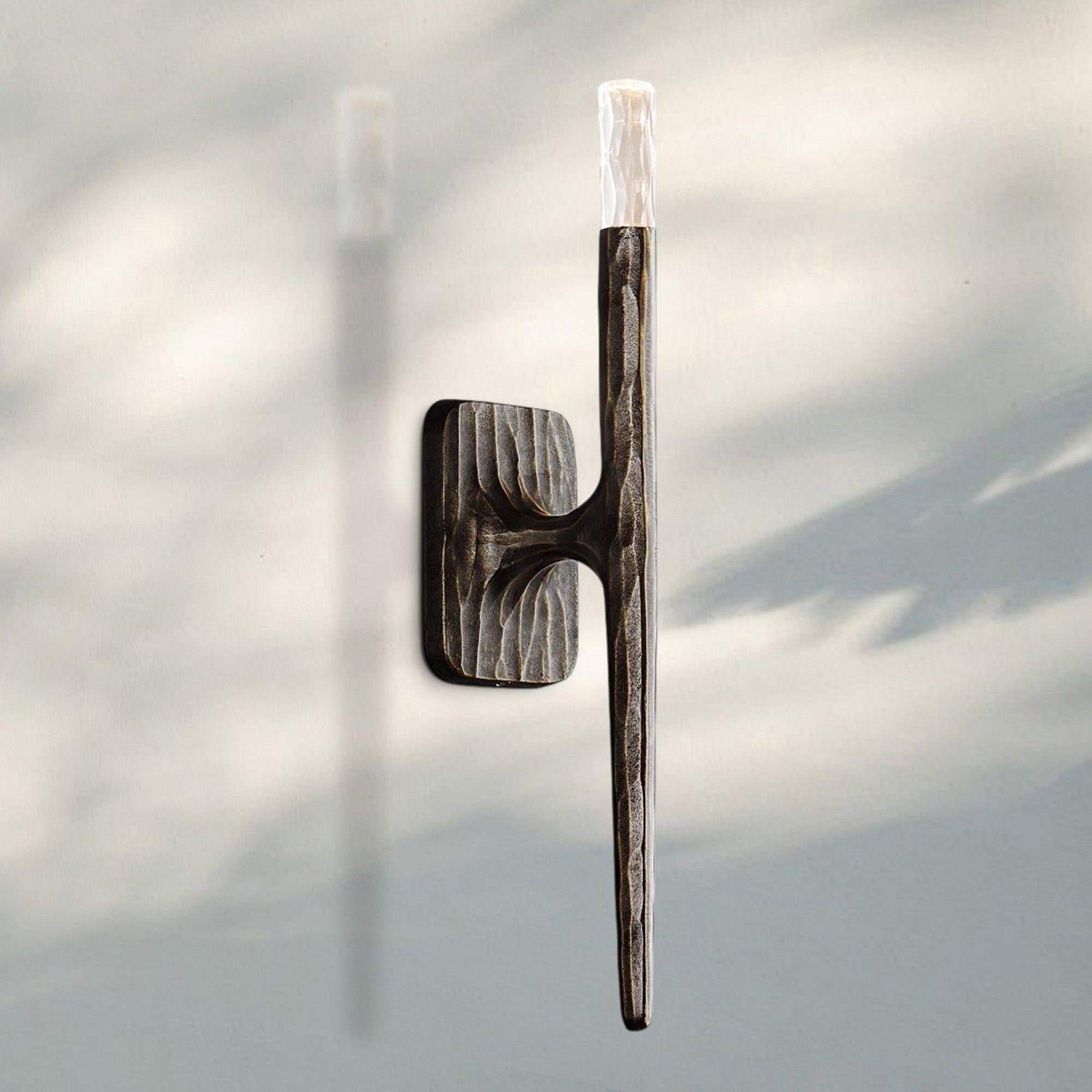 Thaddeus Wall Sconce 20″H-Forged Bronze-