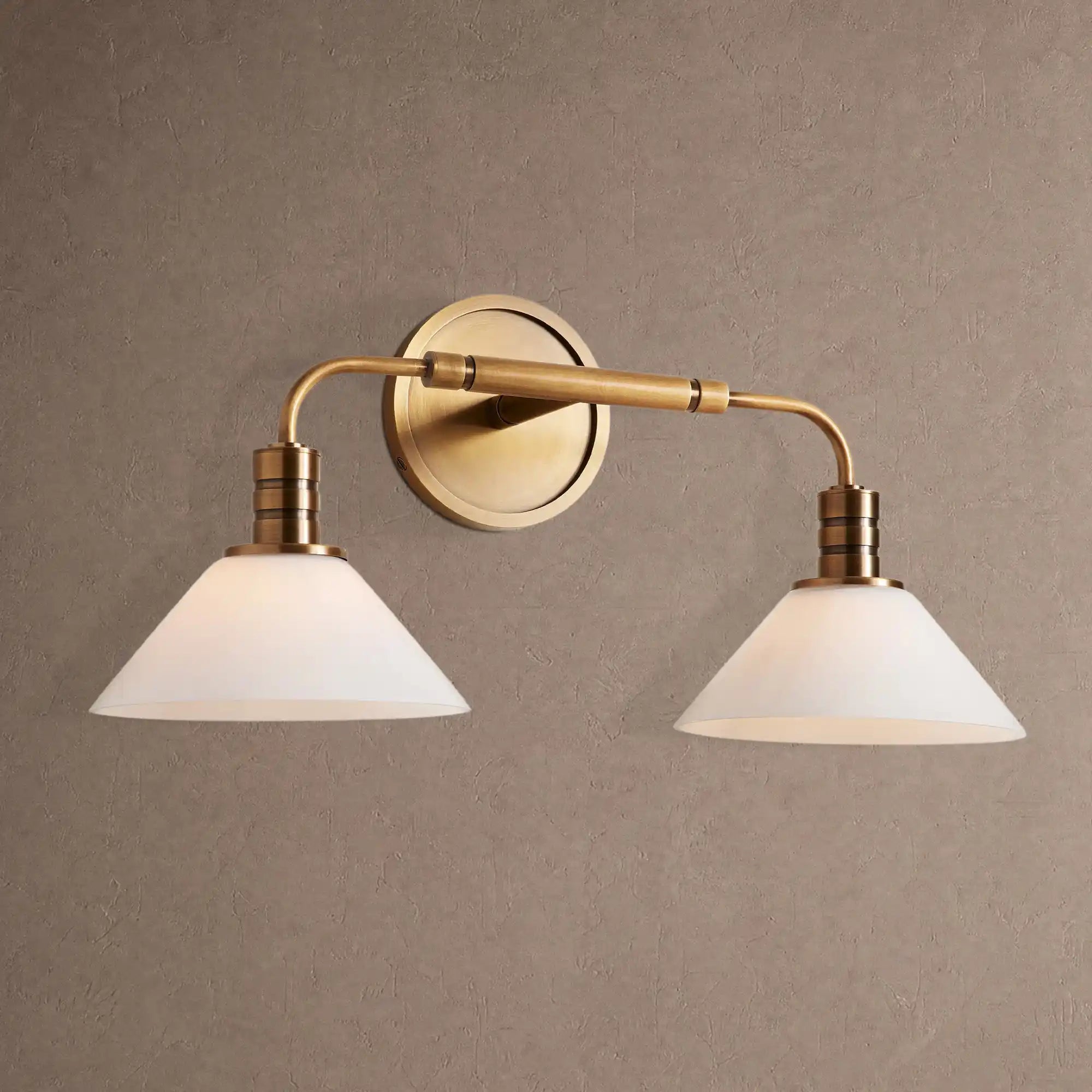 Theron Double Wall Sconce - MilkBrassBlushlighting