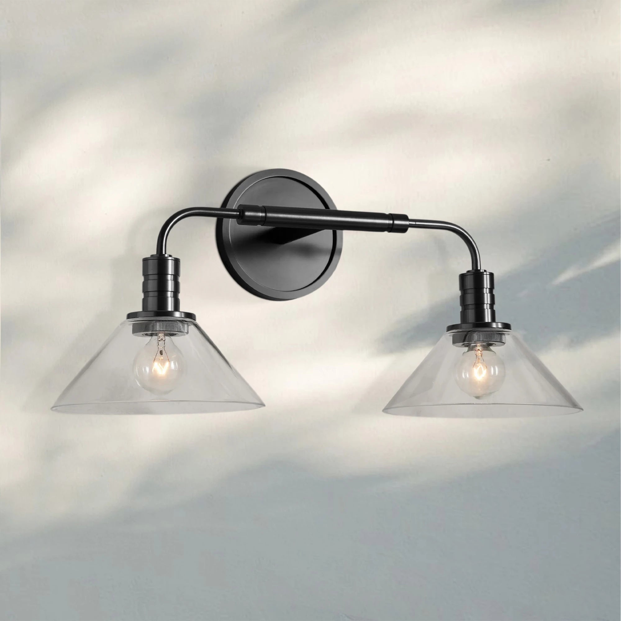 Theron Double Wall Sconce-Clear-Bronze-