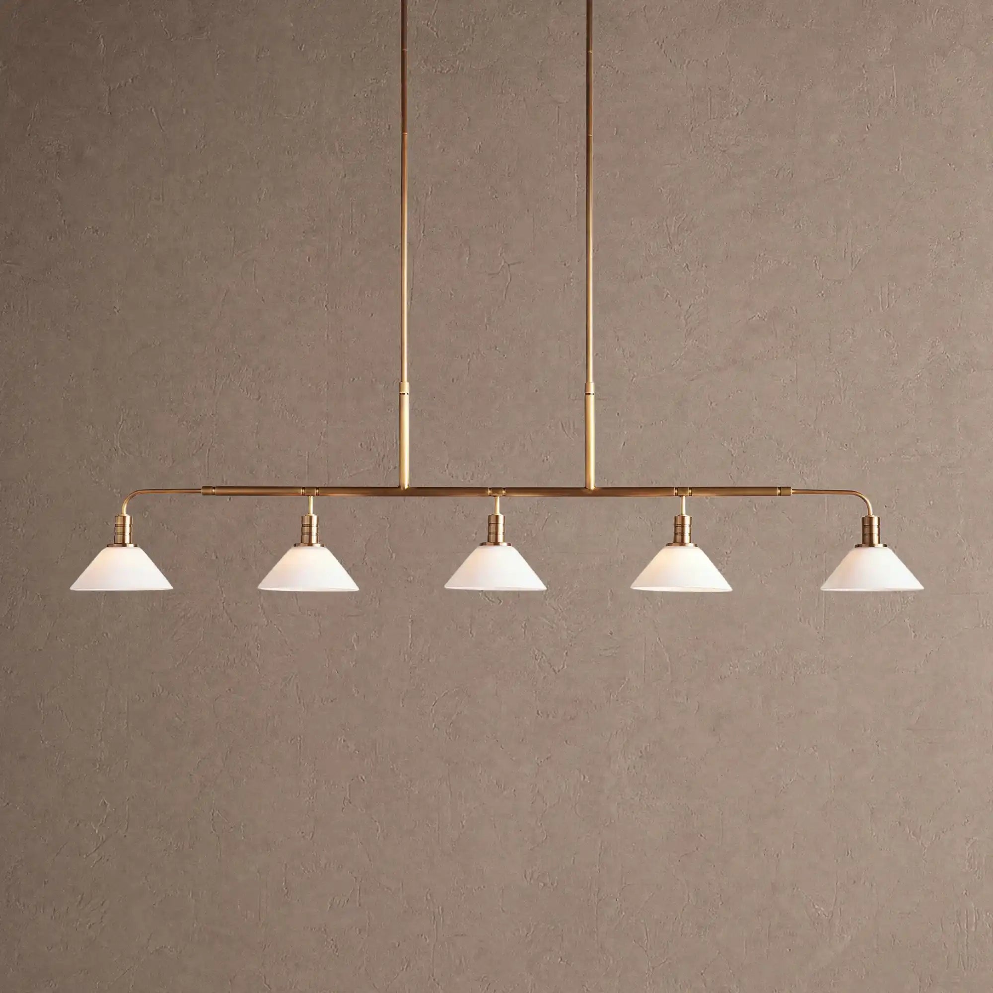 Theron Glass Linear Chandelier - 60"MilkBrassBlushlighting