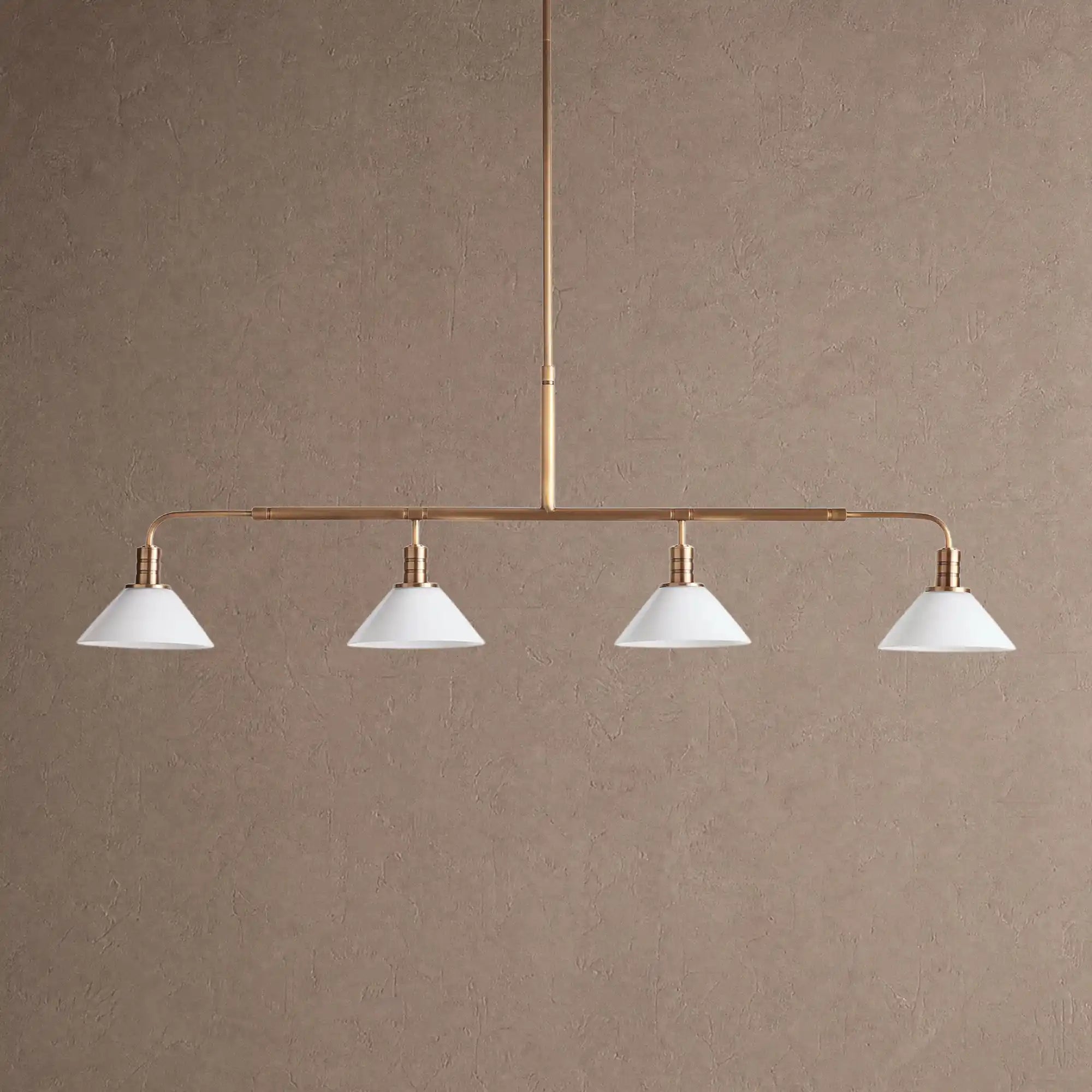 Theron Glass Linear Chandelier - 50"MilkBrassBlushlighting