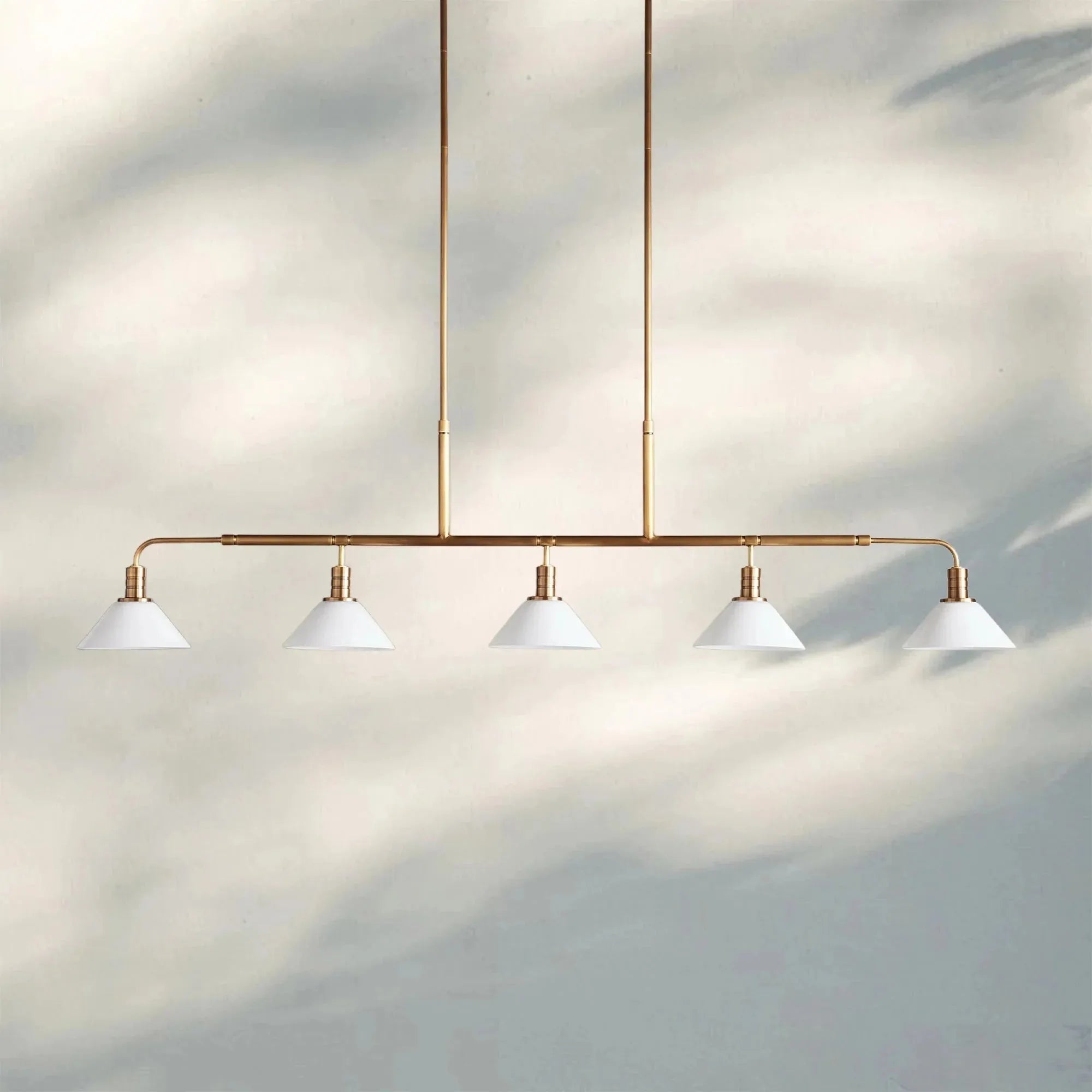 Theron Glass Linear Chandelier - 60"MilkBrassBlushlighting