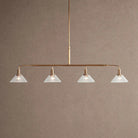 Theron Glass Linear Chandelier - 50"ClearBrassBlushlighting
