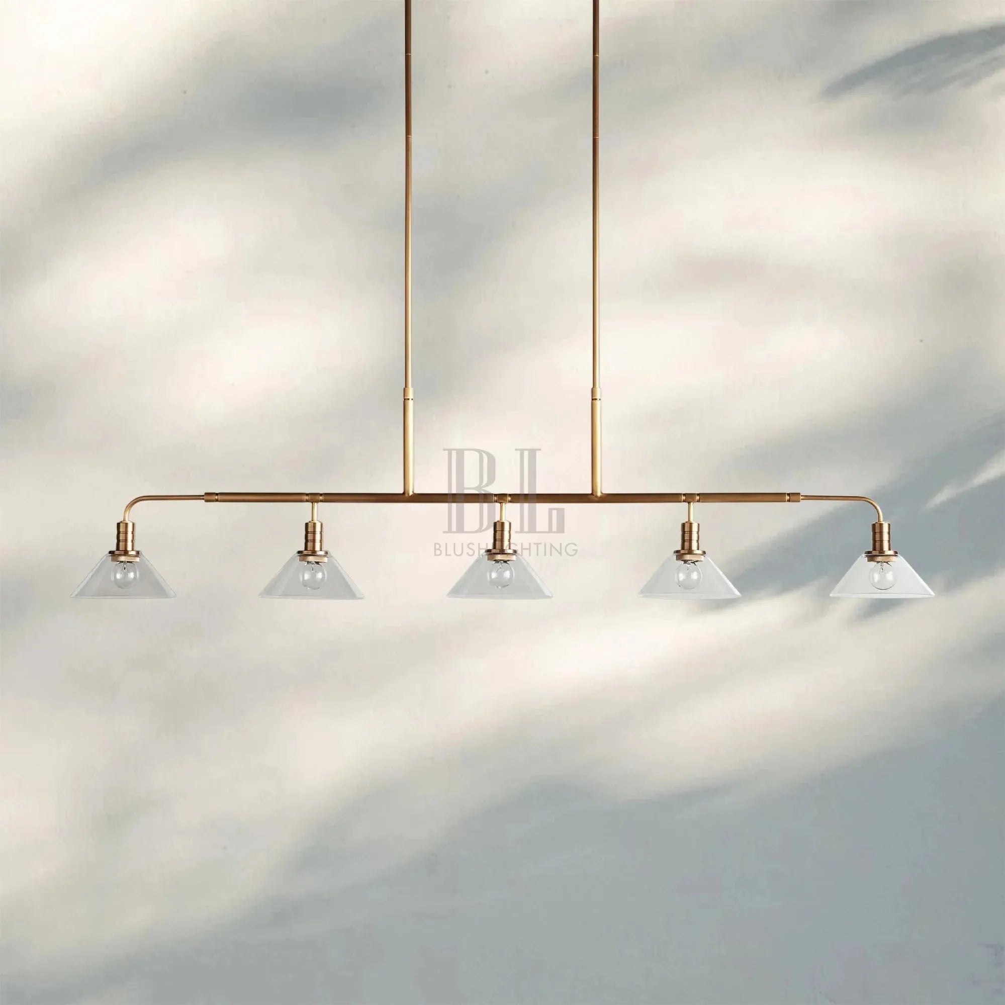 Theron Glass Linear Chandelier - Blushlighting