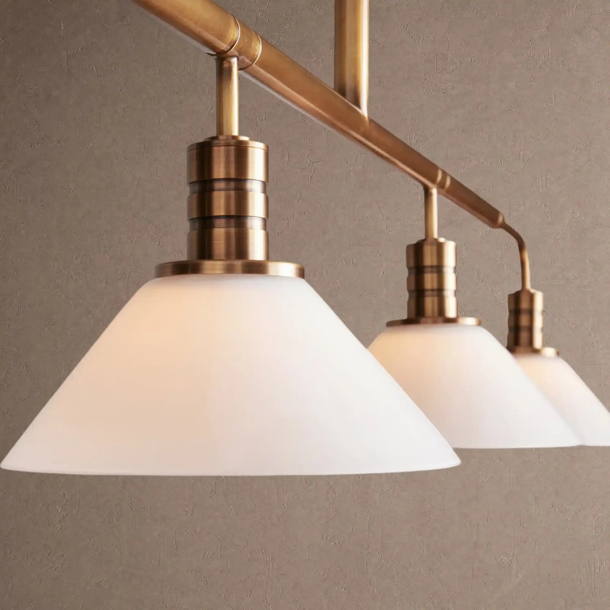 Theron Glass Linear Chandelier - 60"MilkBrassBlushlighting