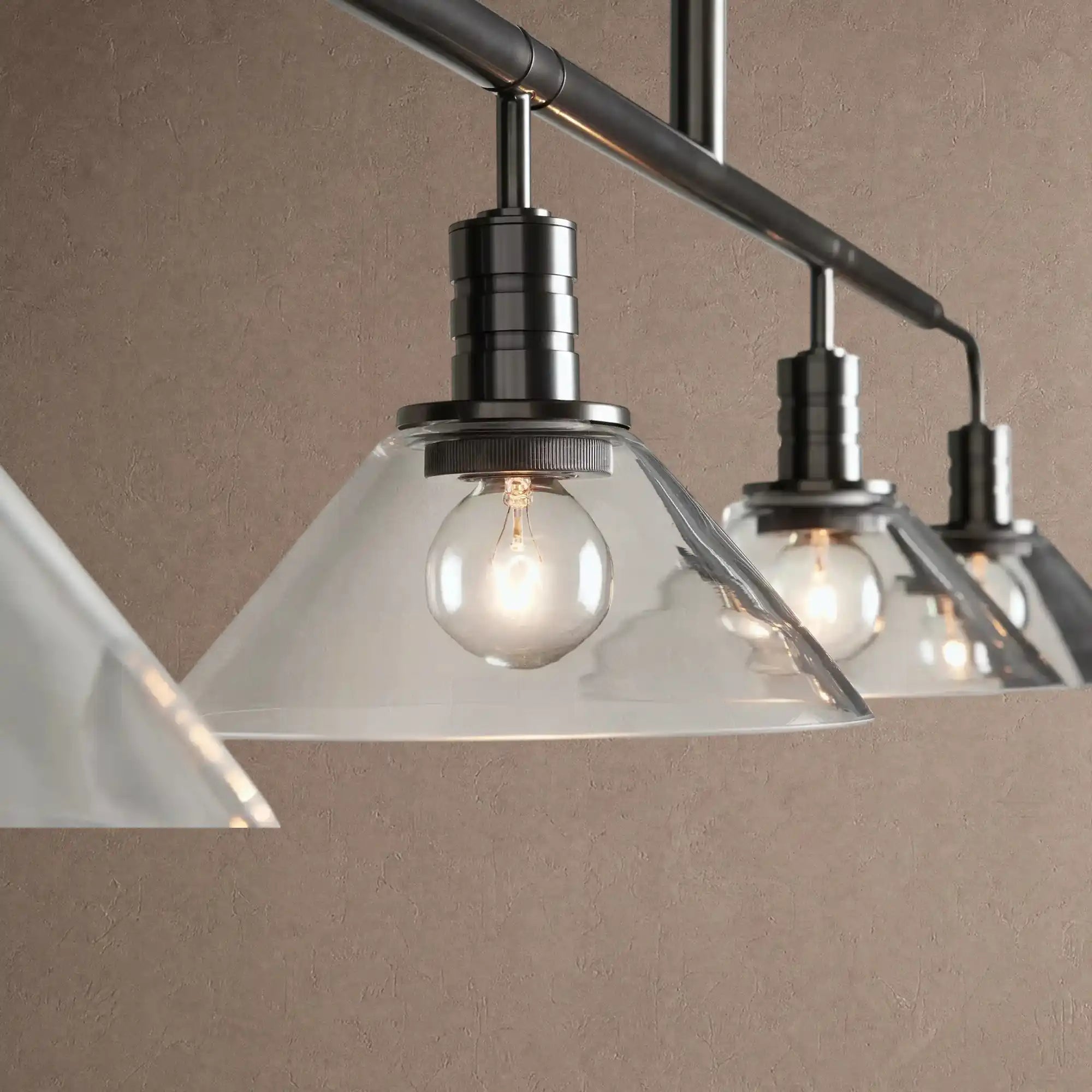 Theron Glass Linear Chandelier - 60"MilkBrassBlushlighting