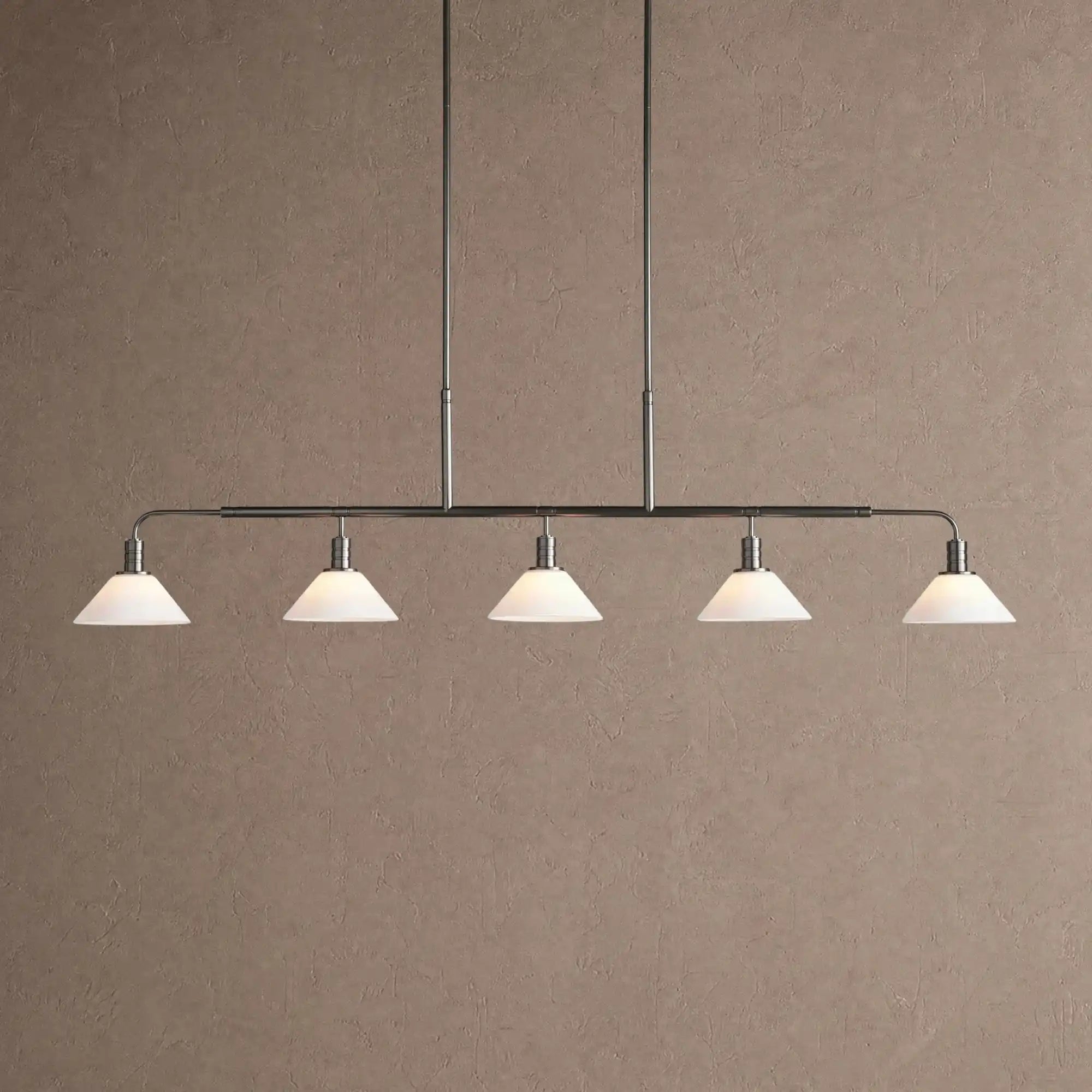 Theron Glass Linear Chandelier - 60"MilkBlackBlushlighting