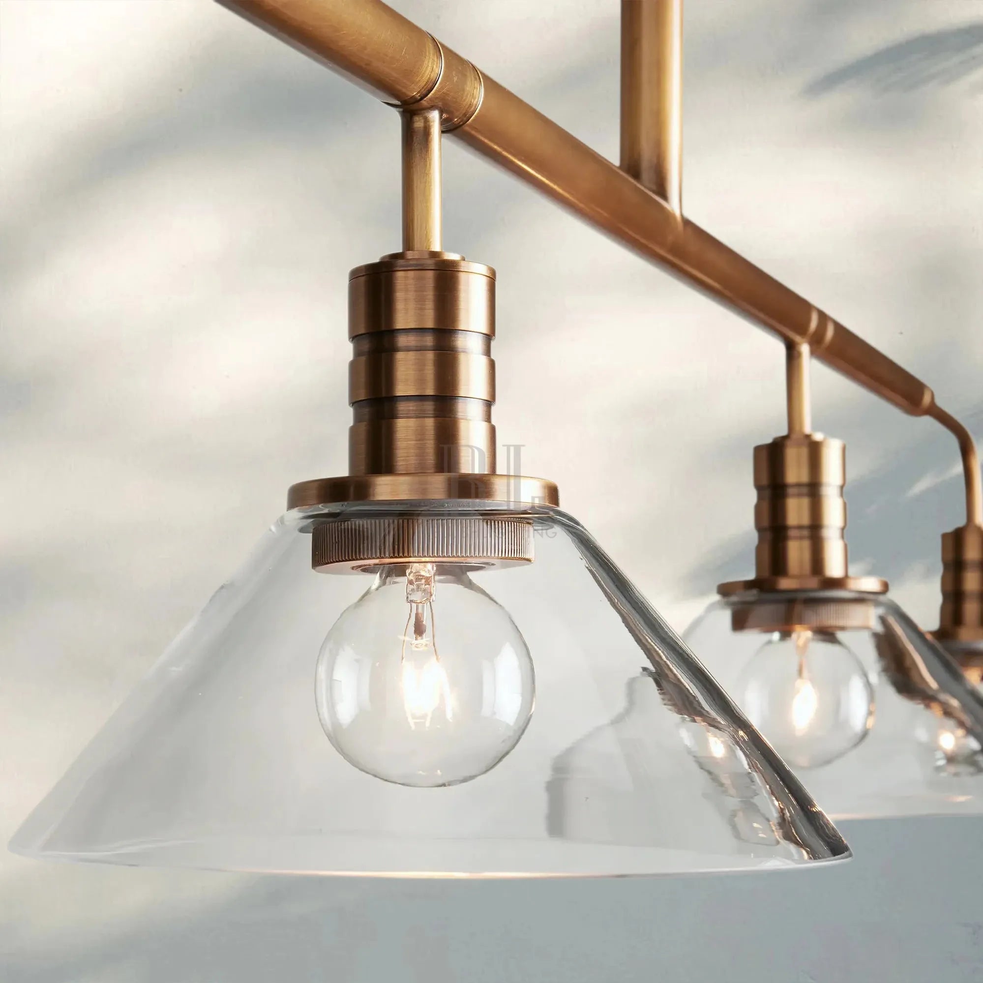 Theron Glass Linear Chandelier - Blushlighting