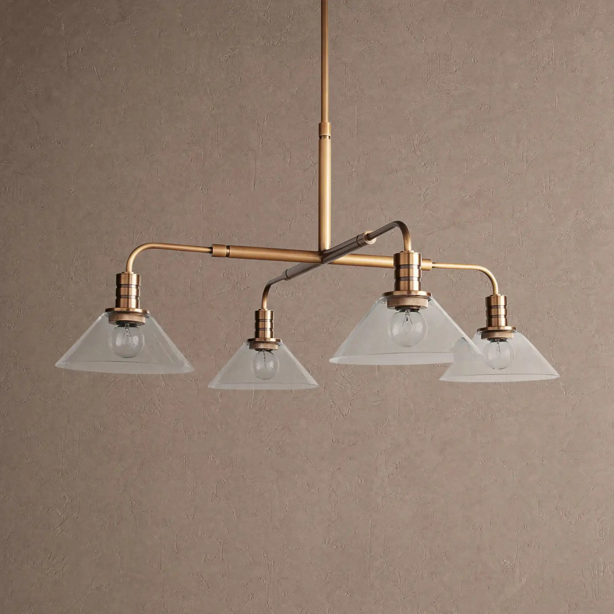 Theron Glass Round Chandelier 30'' 52'' - 30''BrassClearBlushlighting