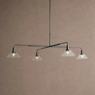 Theron Glass Round Chandelier 30'' 52'' - 30''BlackClearBlushlighting