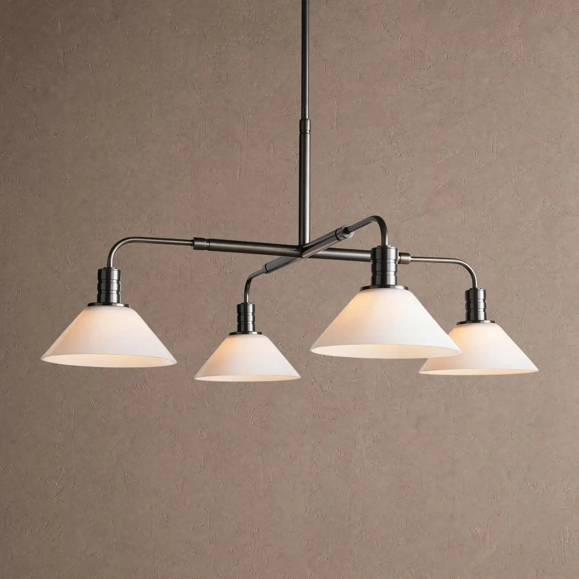 Theron Glass Round Chandelier 30'' 52'' - 30''BlackMilkBlushlighting