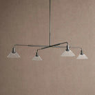 Theron Glass Round Chandelier 30'' 52'' - 30''BlackClearBlushlighting