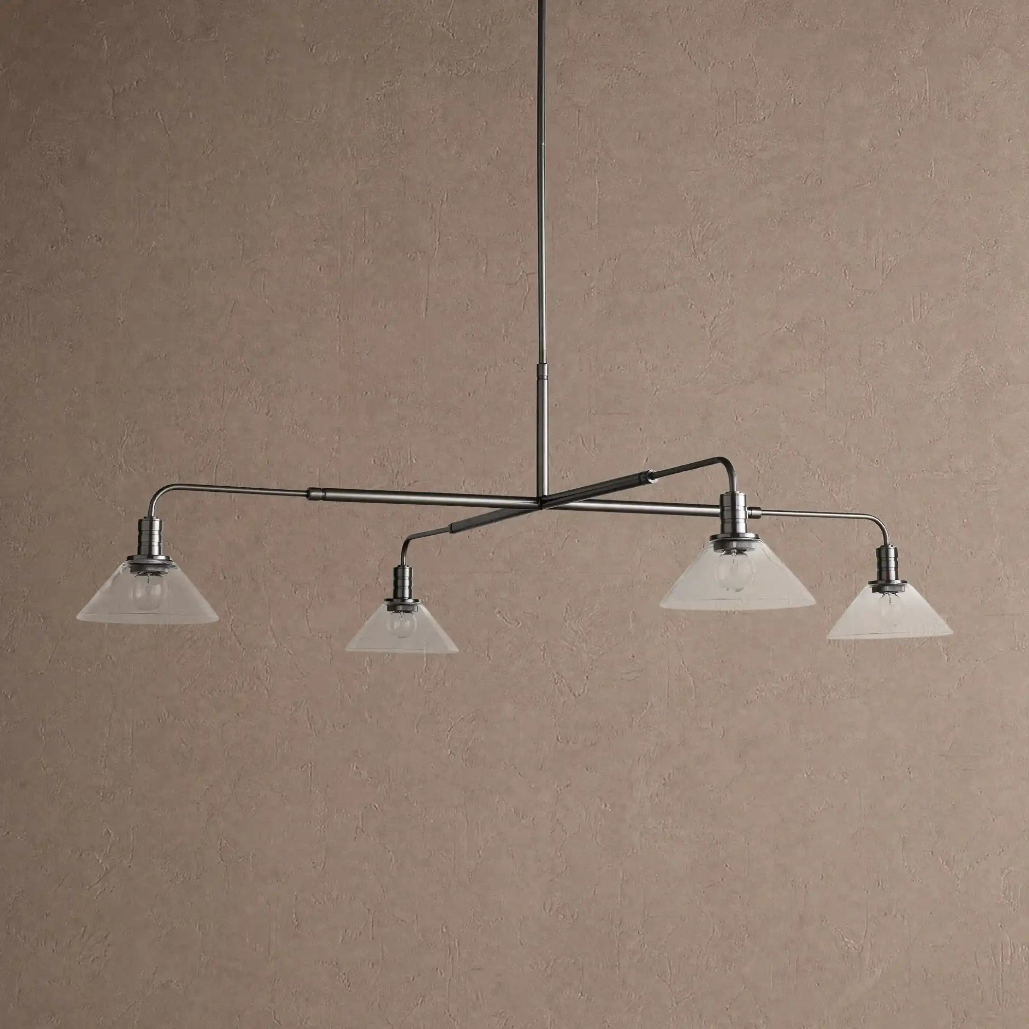 Theron Glass Round Chandelier 30'' 52'' - 30''BlackClearBlushlighting