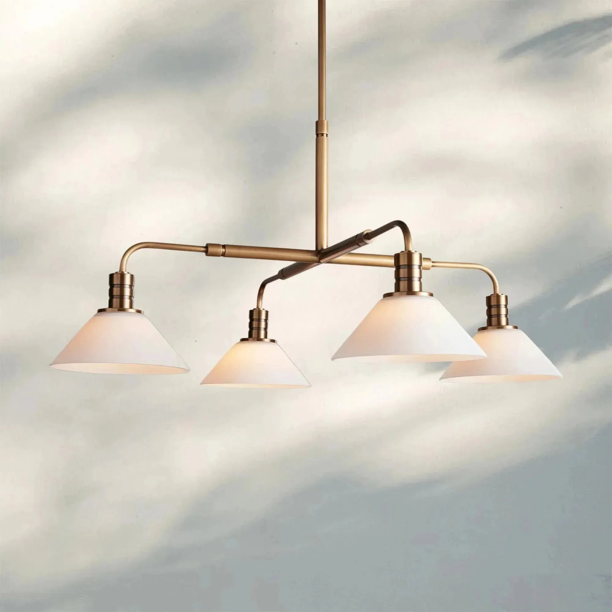 Theron Glass Round Chandelier 30'' 52'' - 30''BrassMilkBlushlighting