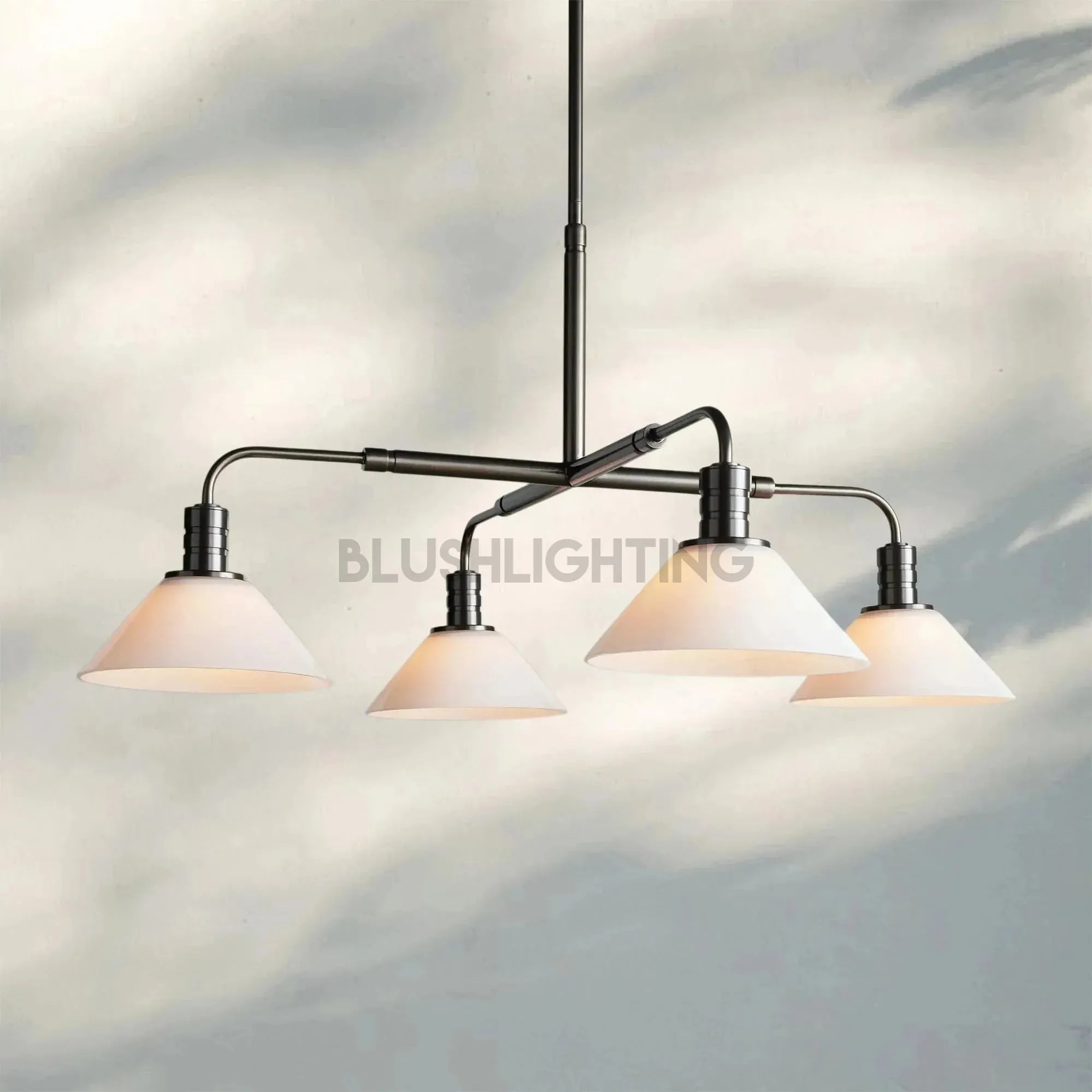 Theron Glass Round Chandelier 30'' 52'' - 30''BronzeClearBlushlighting