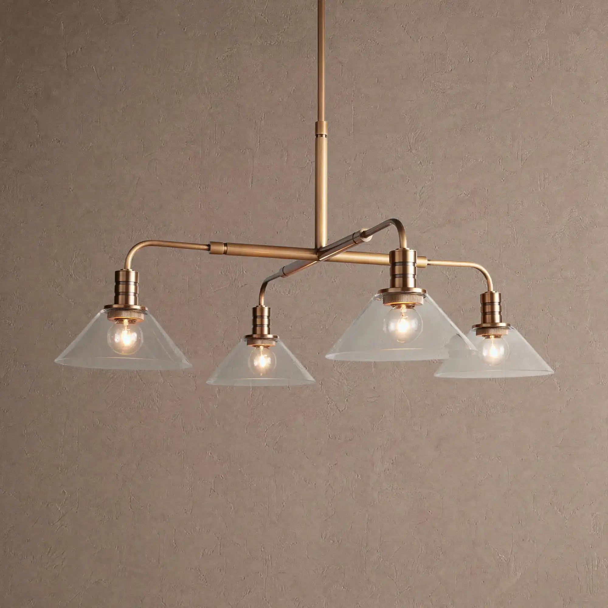 Theron Glass Round Chandelier 30'' 52'' - 30''BrassClearBlushlighting