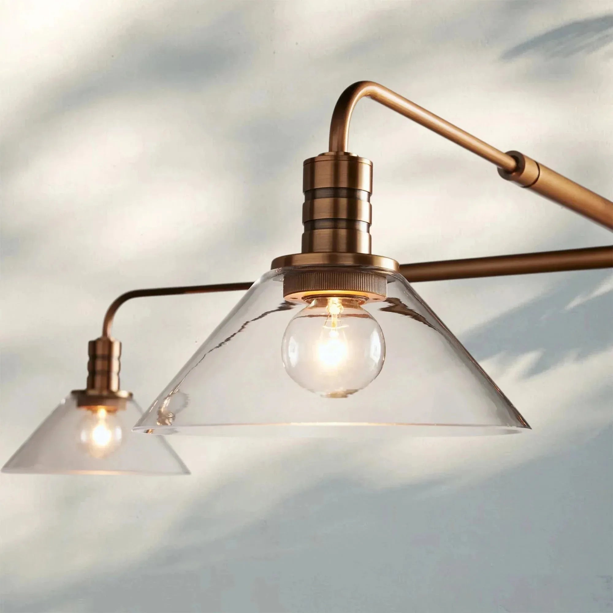 Theron Glass Round Chandelier 30'' 52'' - 52''BrassMilkBlushlighting