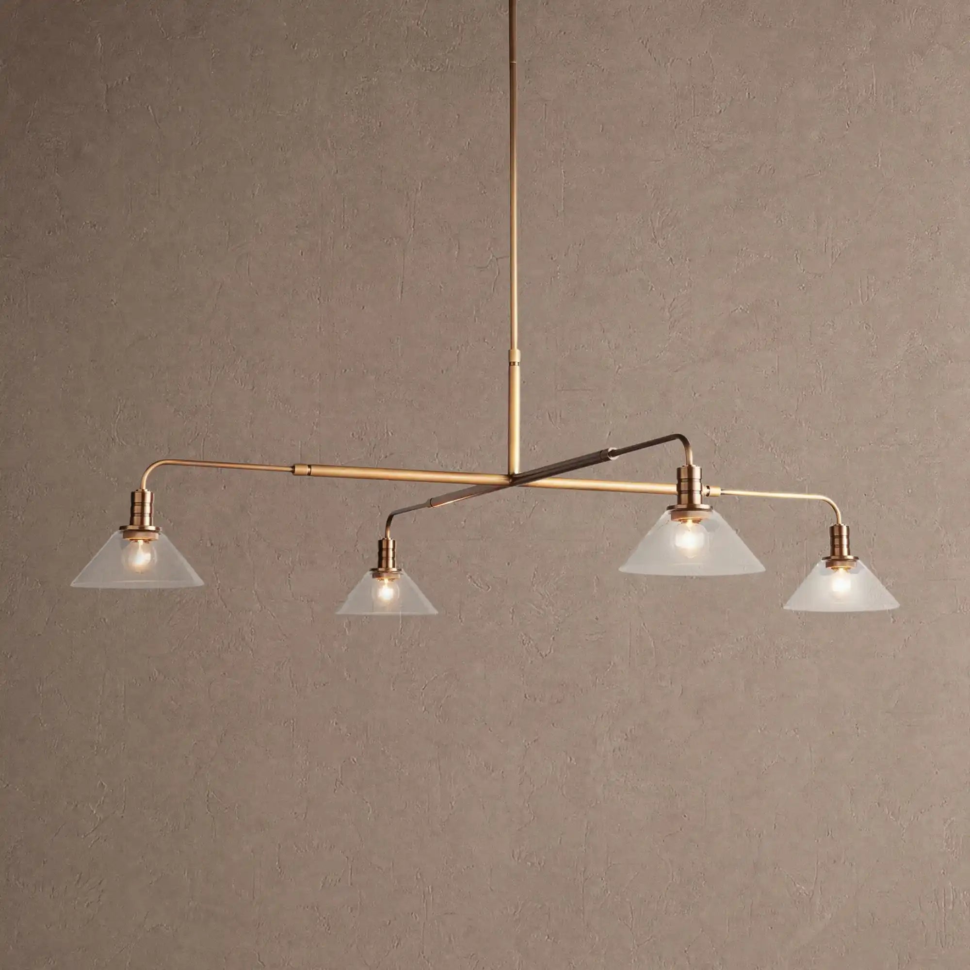 Theron Glass Round Chandelier 30'' 52'' - 52''BrassClearBlushlighting