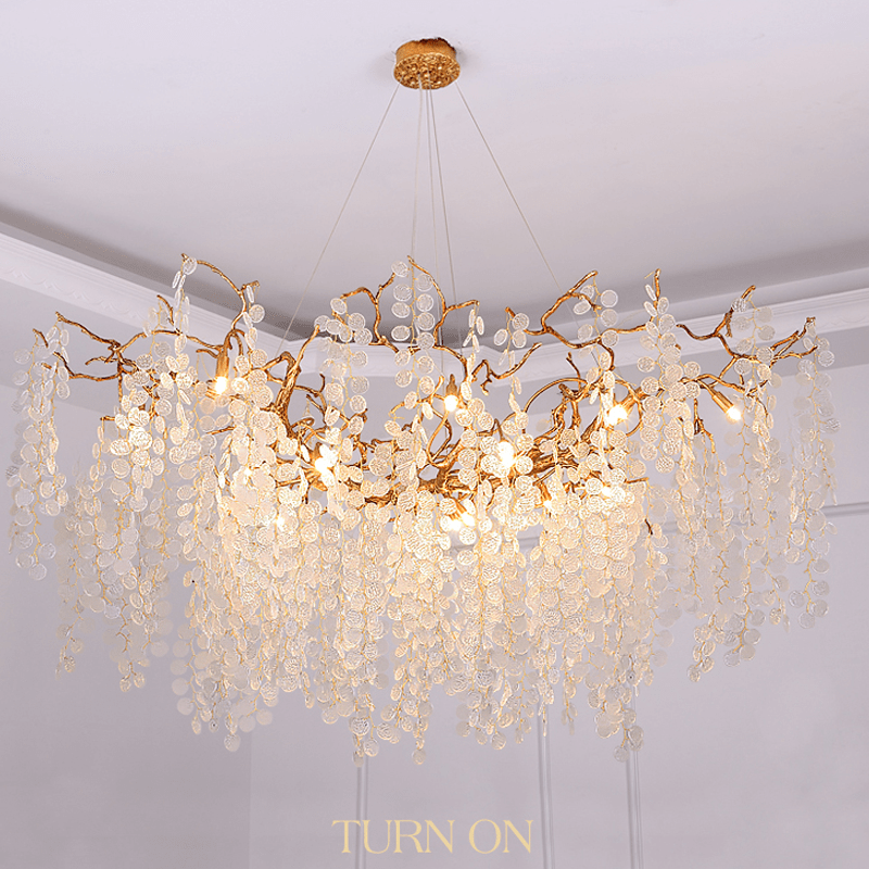 Thirza Branch Crystal Dining Room Chandelier - 39.37" LBlushlighting