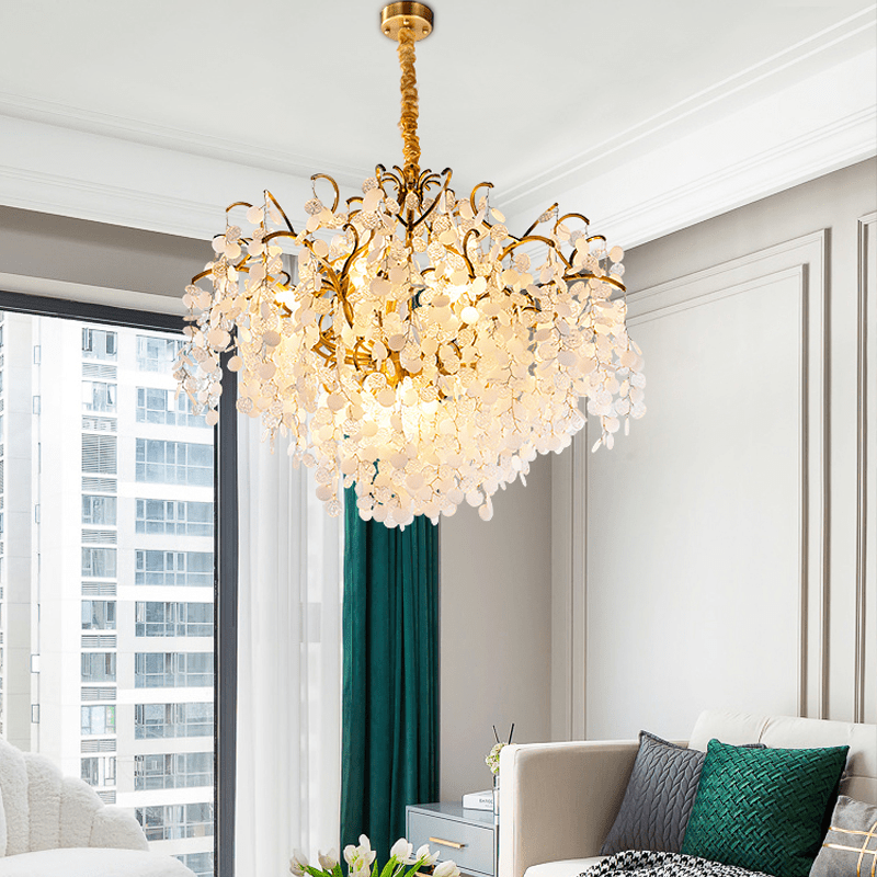 Thirza Brass Branch Crystal Chandelier - 23.62" diamBlushlighting
