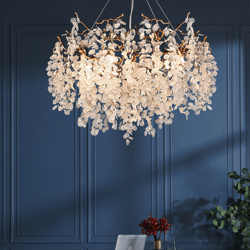 Thirza Tree Branch Crystal Chandelier - 23.62" diamBlushlighting