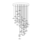 Tidal Art Glass Chandelier (With Canopy) - ∅ 29.5″ x H 59.1″Clear & GoldWarm LightBlushlighting