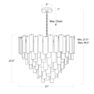 Tidelle Nickel Clear Glass Chandelier Large - Blushlighting
