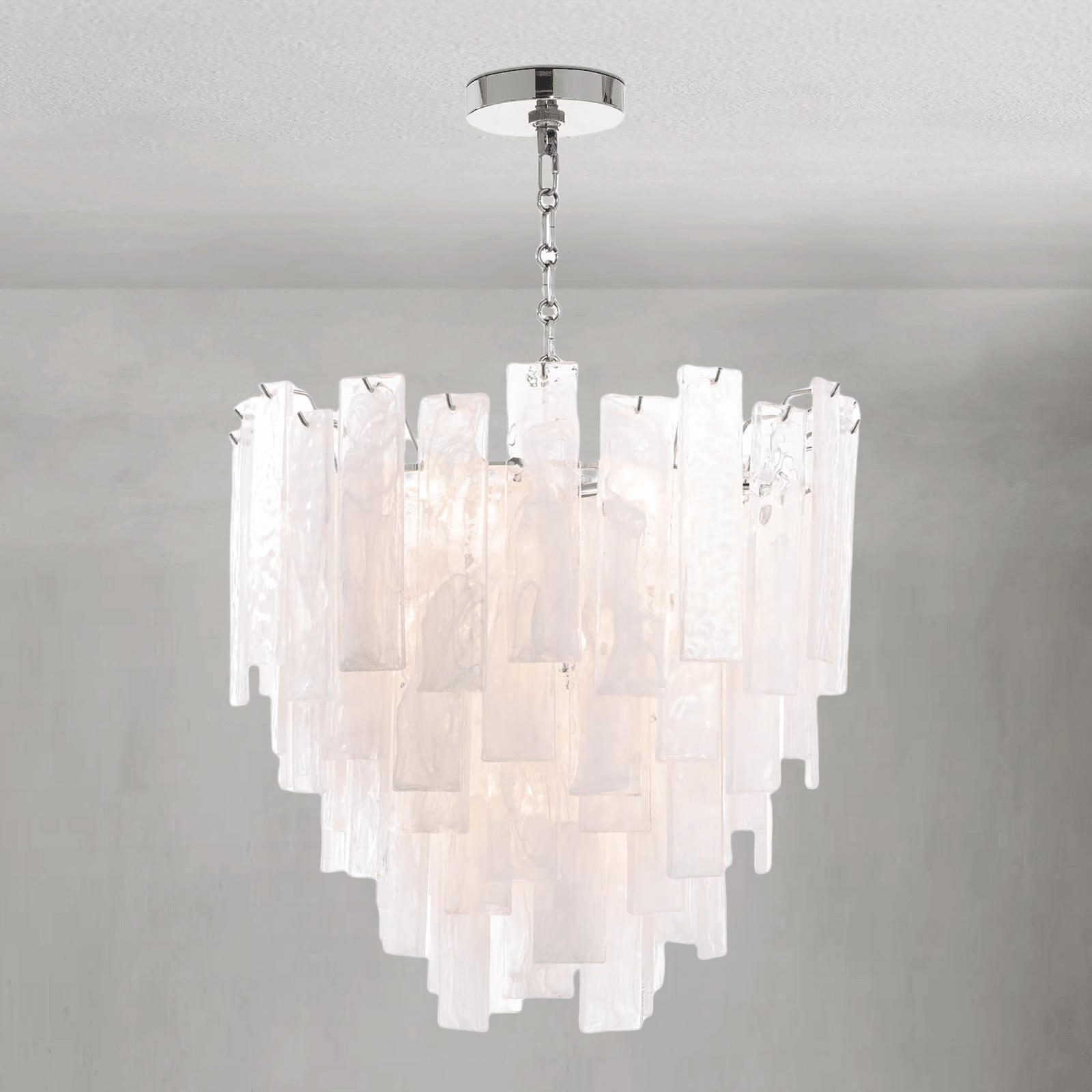 Tidelle Nickel Clear Glass Chandelier Small - Blushlighting
