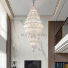 Tiered Crystal Chandelier - Ø33"×H77"ChromeBlushlighting