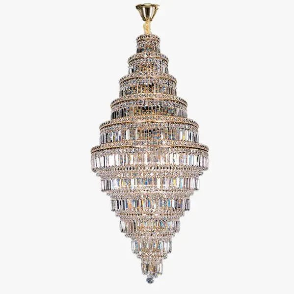 Tiered Crystal Chandelier - Ø33"×H77"ChromeBlushlighting