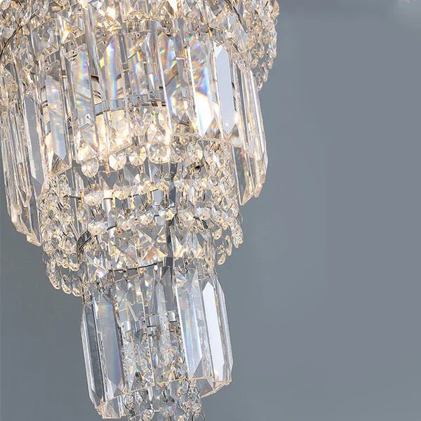 Tiered Crystal Chandelier - Ø47"×H110"ChromeBlushlighting