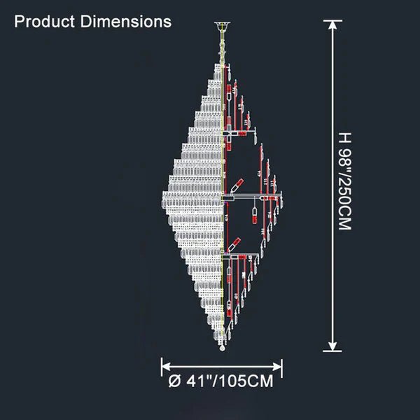 Tiered Crystal Chandelier - Ø28"×H65"ChromeBlushlighting