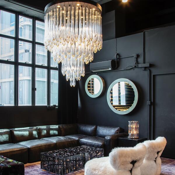 Tiffany Round Flushmount Pendant-Chandelier-Blushlighting-Blushlighting