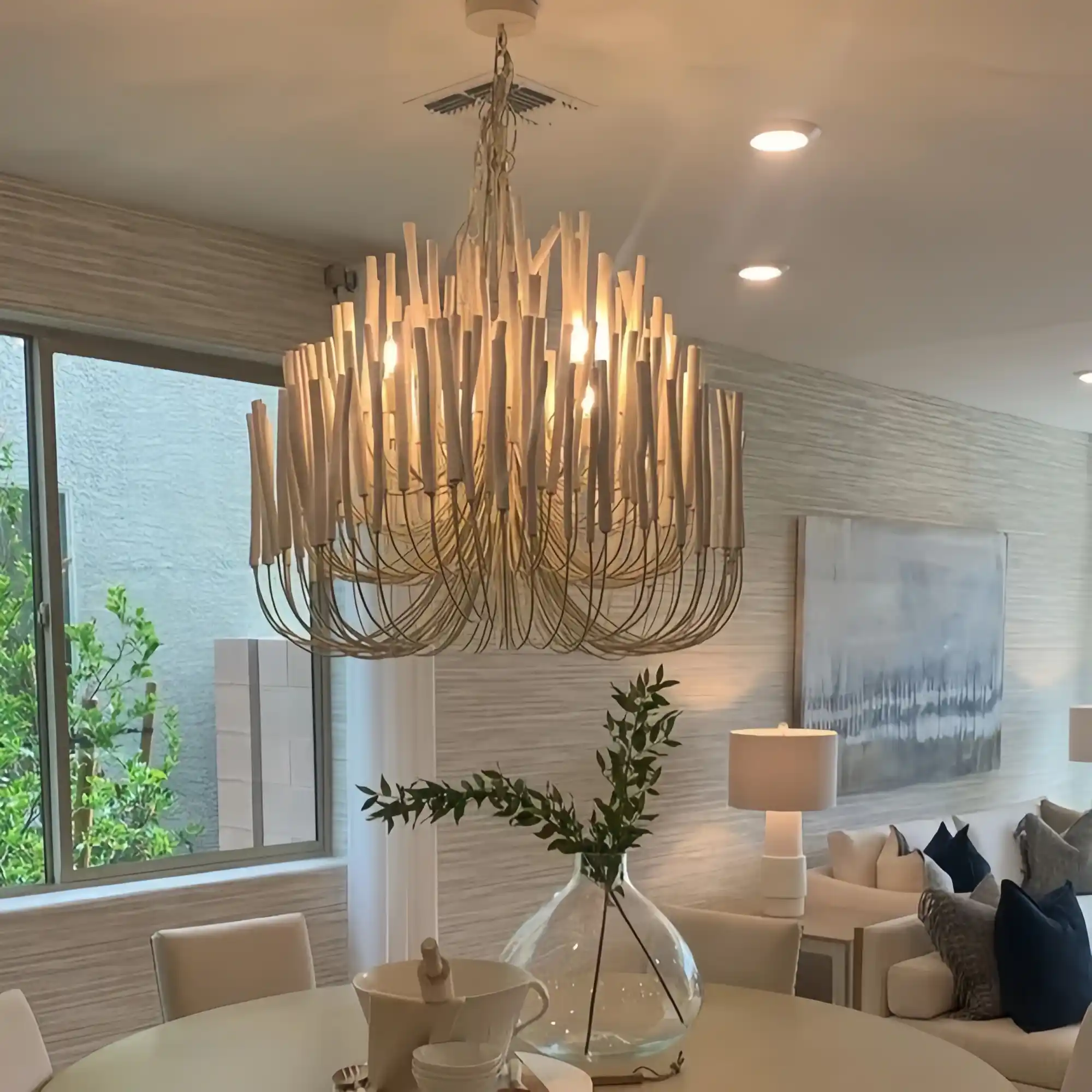 5/6-Light Modern Branch Modeling Chandelier in White or Black for Stylish Interiors-Chandeliers-Blushlighting