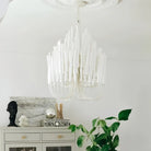 5/6-Light Modern Branch Modeling Chandelier in White or Black for Stylish Interiors-Chandeliers-Blushlighting
