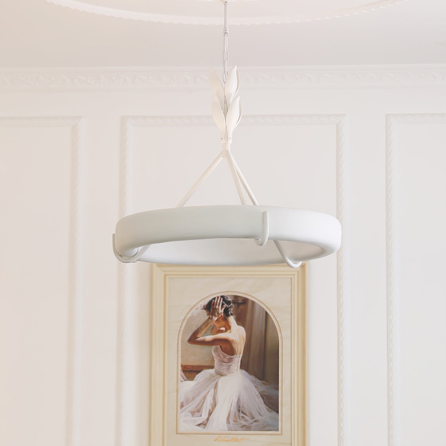 Tinsley Plaster Chandelier - D 60cm x H 60cm / ∅ 23.6″ x H 23.6″WhiteWarm WhiteBlushlighting