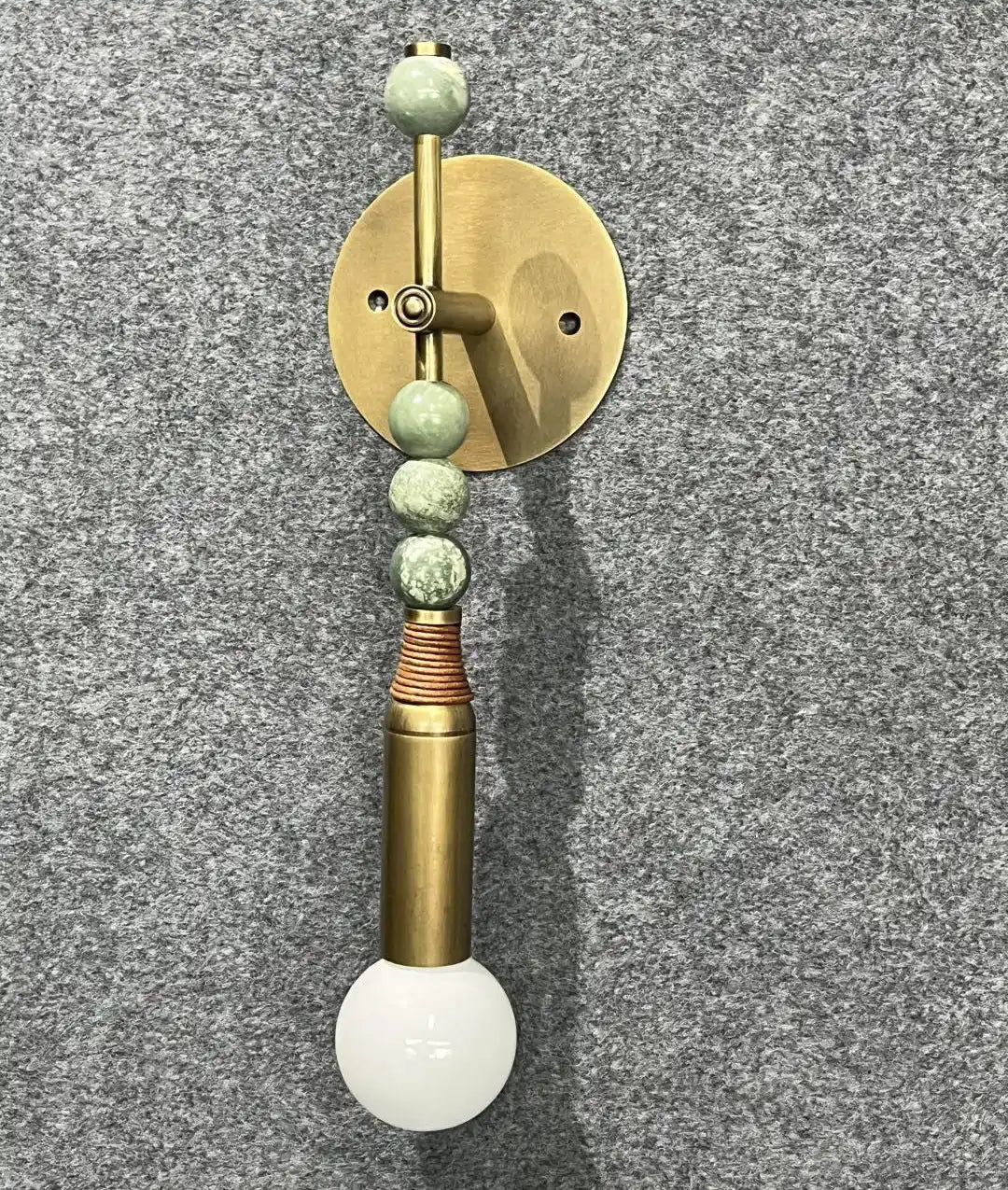 Toam Wall Lamp - D 5.9" x W 4.5" x H 18.9"Green Marble & Antique BrassBlushlighting