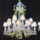 Traditional Colorful Candle Branch Blue Deer Crystal Chandelier for Living Room/Dining Room-Chandeliers-Blushlighting