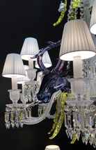 Traditional Colorful Candle Branch Blue Deer Crystal Chandelier for Living Room/Dining Room-Chandeliers-Blushlighting